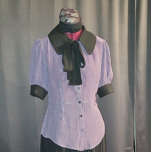 Rockabilly, Gingham, Checkered blouse S - Picture 4 of 6